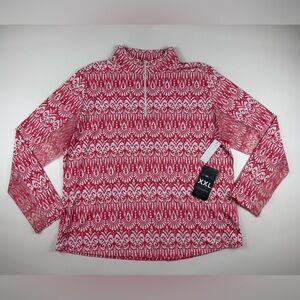 NWT IBKUL 1/4 Zip Shirt Womens XXL Long Sleeve Pink Golf Tennis Pickleball